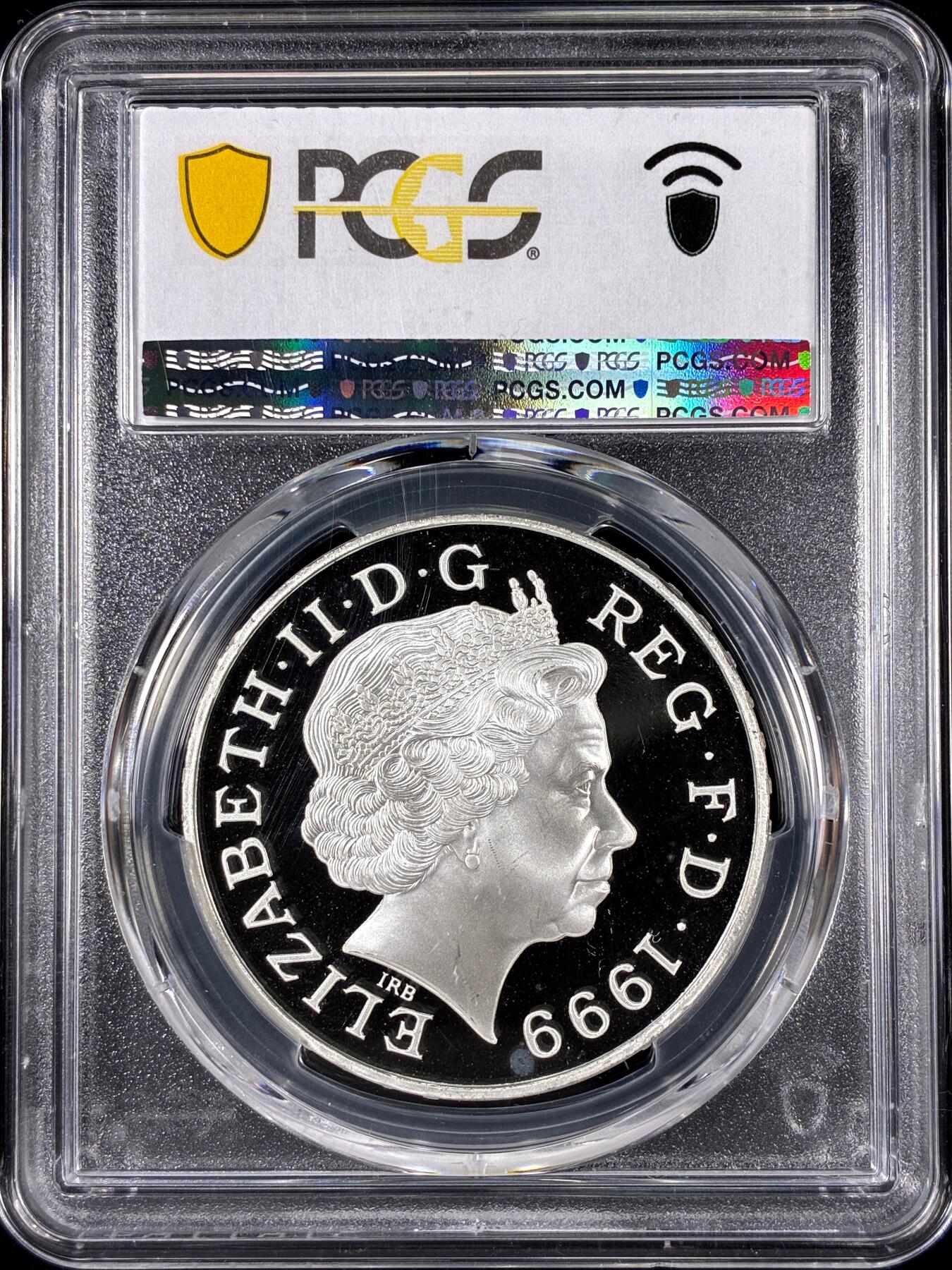 【雨安】【直播拍卖】【第0126期-评级币章】2026-01-24 周六 19:30 [评级现代] Great Britain 英国 5镑 1999年 千禧年 [28.28克,  0.925银] PCGS-PR68DCAM 精制币