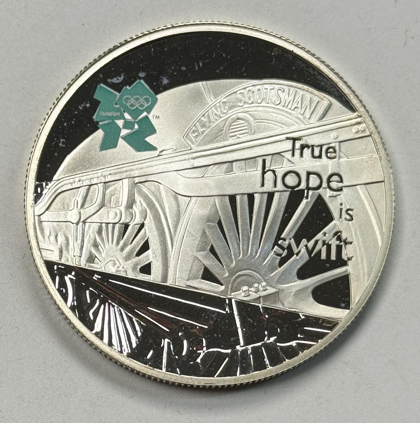 S&S Numismatic世界钱币-拍卖 第119期  英国2009年 伦敦奥运会-“飞行苏格兰人号”火车 5银币精制纪念银币 18.28克925银