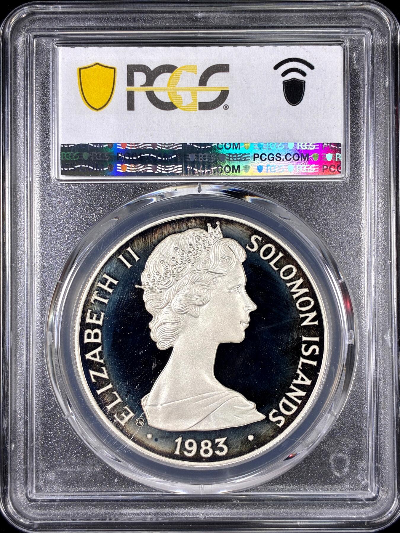 【雨安】【直播拍卖】【第0126期-评级币章】2026-01-24 周六 19:30 [评级现代] Solomon Islands 所罗门群岛 5元 1983年 儿童年 [28.28克,  0.925银] PCGS-PR68DCAM 精制币