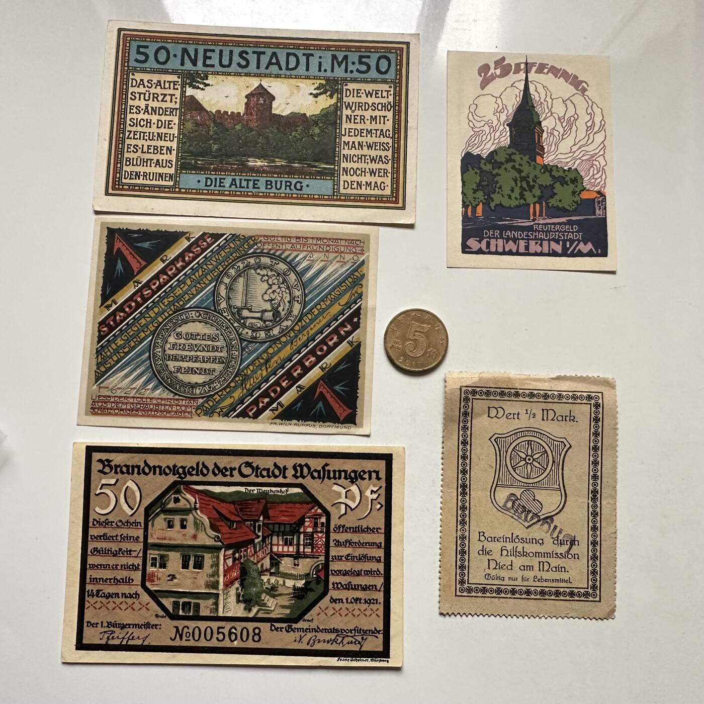 🌹外币初藏🌹🐯2026年第10场  每周二四六晚8️⃣点 接代拍 德国一战时期紧急币—2