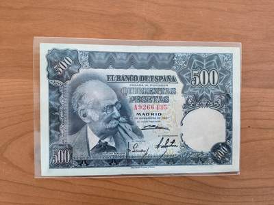 鑫鑫爱钱币2026-01-19 - 1951-西班牙-500比赛塔 品相:UNC- 【原票首发A冠】