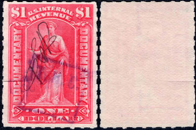 洪涛臻品批发群 精选邮票限时拍卖第1239期  - 美国1899 红色 国际税票高值1美元