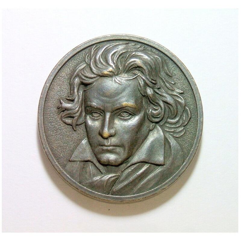 德国1827年 大音乐家贝多芬高浮雕精制大铜章 40MM
