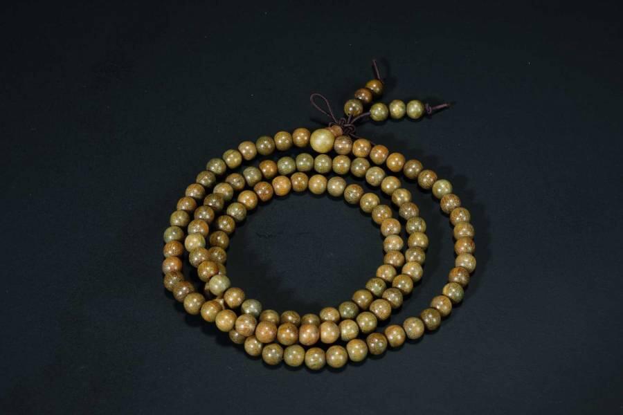 上海都达杂项专场四（全场包邮） 天然绿檀木0.6多圈圆珠手串86-295