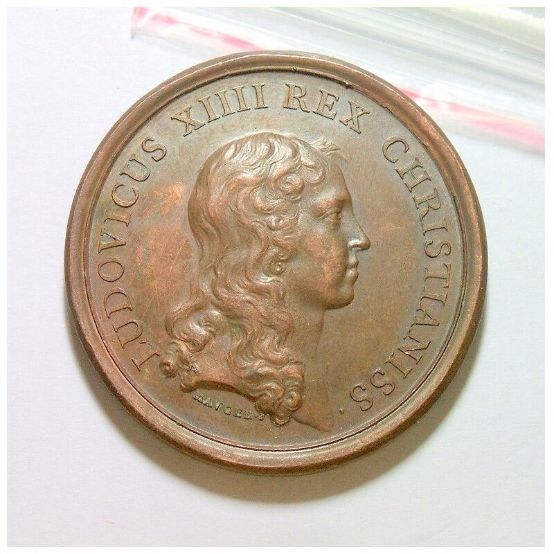 【艺术】法国艺术大章1654年 太阳王路易十四加冕仪式 高浮雕精制大铜章40MM