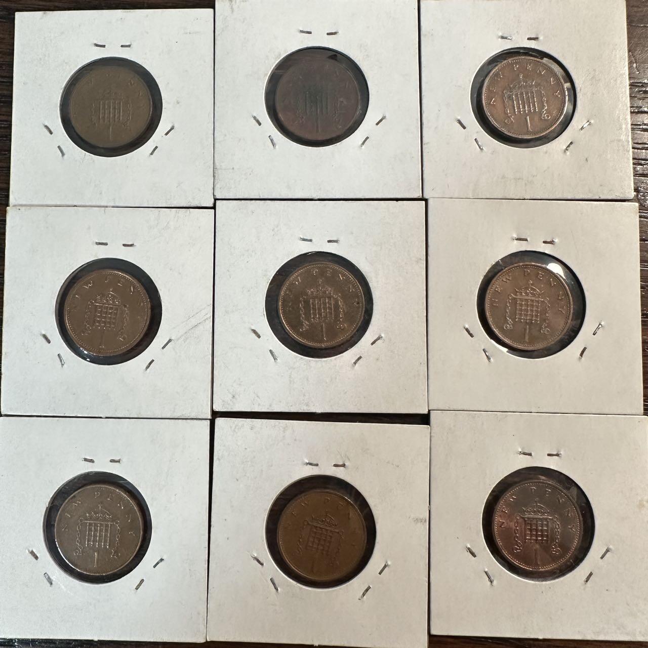 蒂克钱币- 第56场 外国散币免佣金限时拍 英国 不同年份1便士 9枚