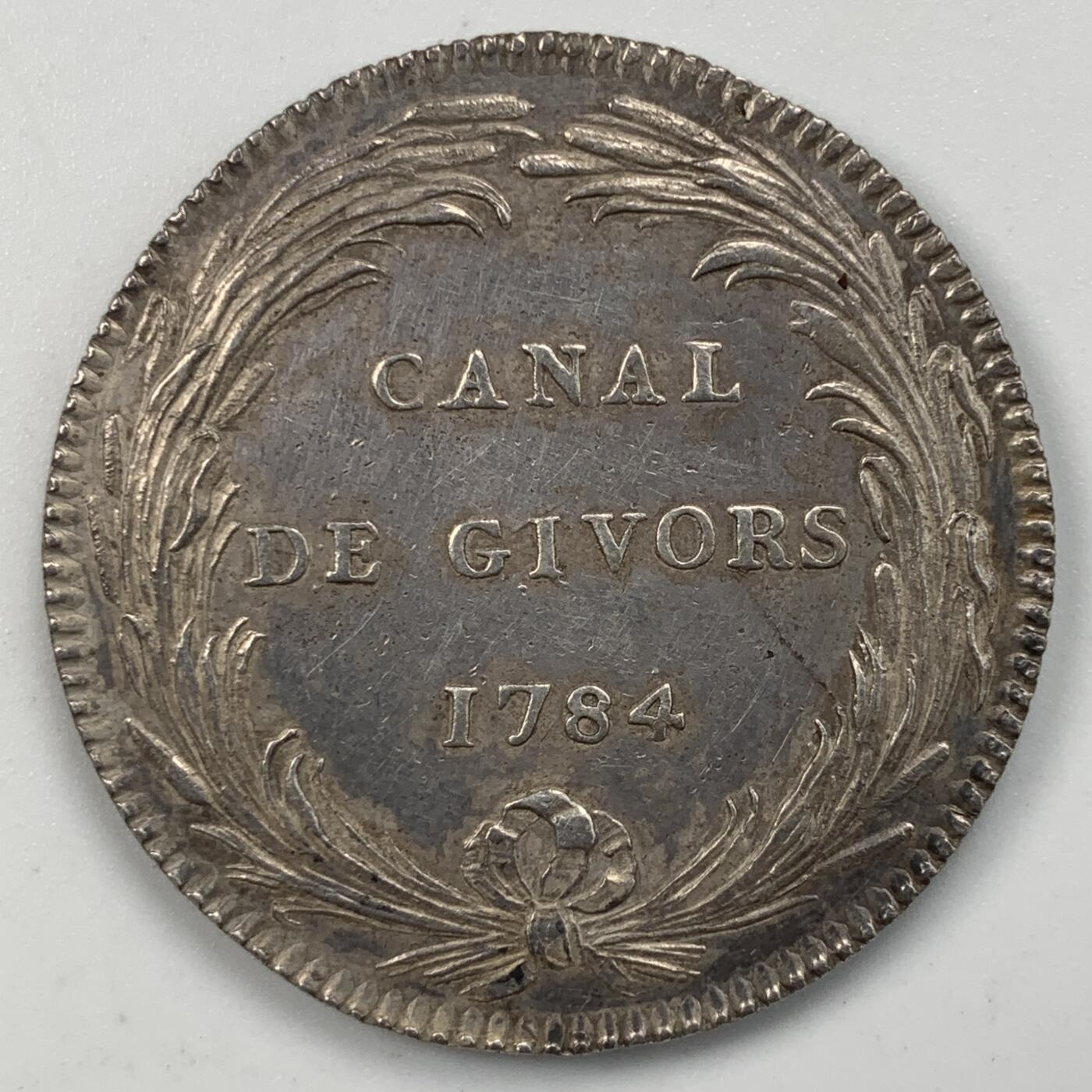 掌中浮雕-藏着的欧洲第050场 1784年法国吉沃尔运河银质代币，31.5mm，12.71g