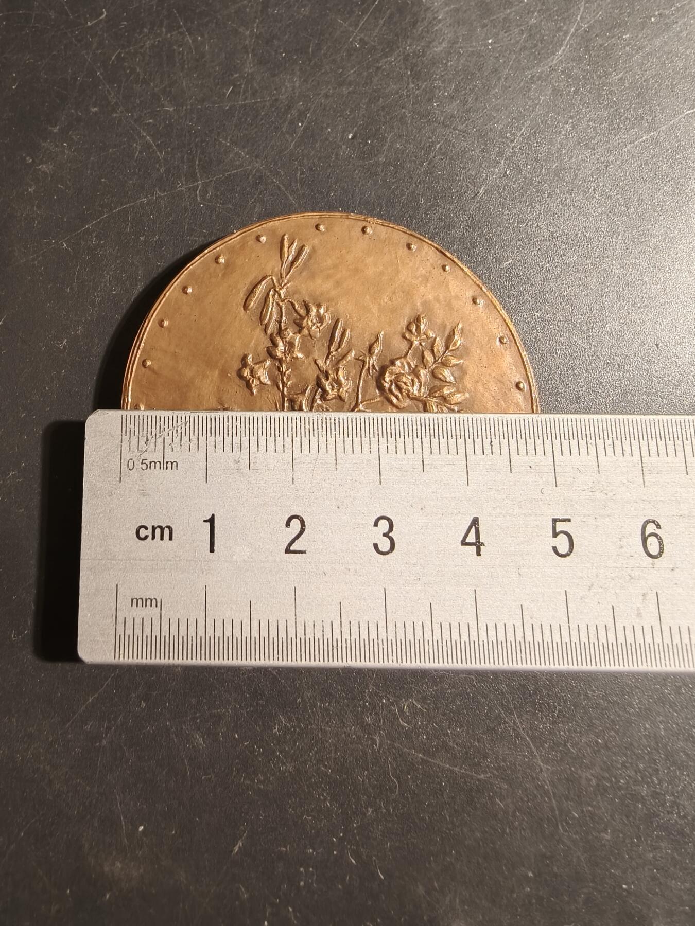 老王徽章第178期 纪念法国文艺复兴时期著名诗人约阿希姆·杜·贝莱大铜章     正面为其诗句节选和花卉图案     直径50mm     重量69.4g     