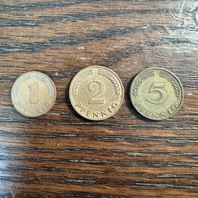 蒂克钱币- 第56场 外国散币免佣金限时拍 - 西德 1/2/5 分 硬币
