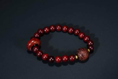 上海都达杂项专场七十三【全场包邮】 印度小叶紫檀0.9跑环圆珠手串 附鉴定证书86-272