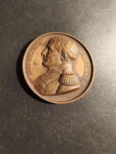 老王徽章第178期 - 法国拿破仑魂归故里大铜章    光边原铸     直径41mm    重量35.5g