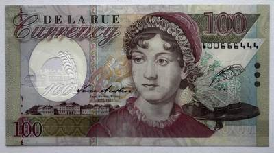 2026第2场（总第229期）：精品测试钞、连体钞综合场 - 版三/豹子号444 德纳罗DLR “简奥斯汀”横竖双号码塑料测试钞UNC（TDLR-414）