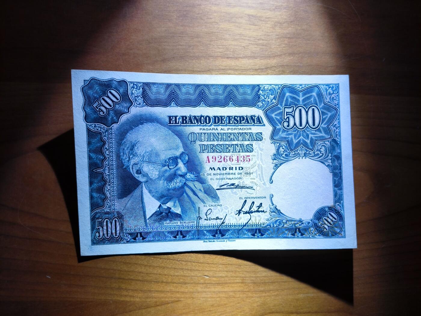 鑫鑫爱钱币2026-01-19 1951-西班牙-500比赛塔 品相:UNC- 【原票首发A冠】