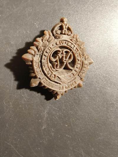 老王徽章第178期 - 英国皇家陆军服务兵团帽徽    塑料材质
