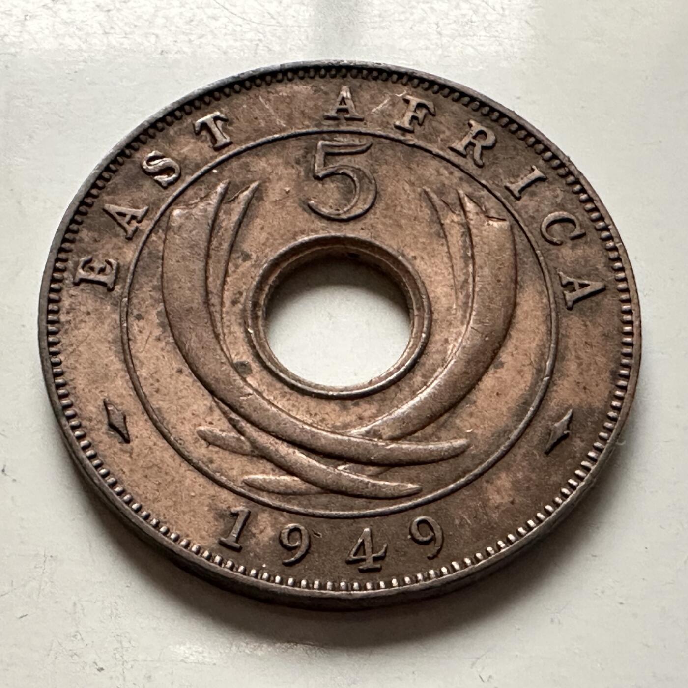 🌹外币初藏🌹🐯2026年第10场  每周二四六晚8️⃣点 接代拍 英属东非1949年5分