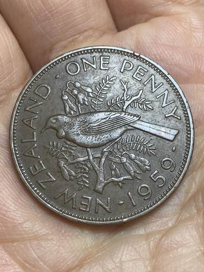 2026年第十二场(总第一百八十一场）外国好品散币场(免佣金) - 新西兰🇳🇿1959年1便士(伊丽莎白二世青年桂冠第二版)