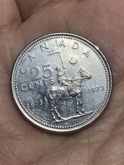 2026年第十二场(总第一百八十一场）外国好品散币场(免佣金) - 加拿大🇨🇦1973年25分(加拿大皇家骑警成立百年纪念币)