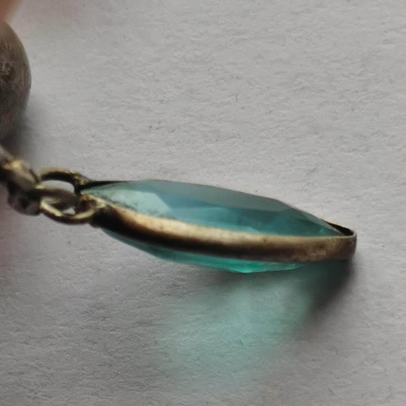 杂件专场95期 清代民国老银耳环银链银镶水晶吊坠