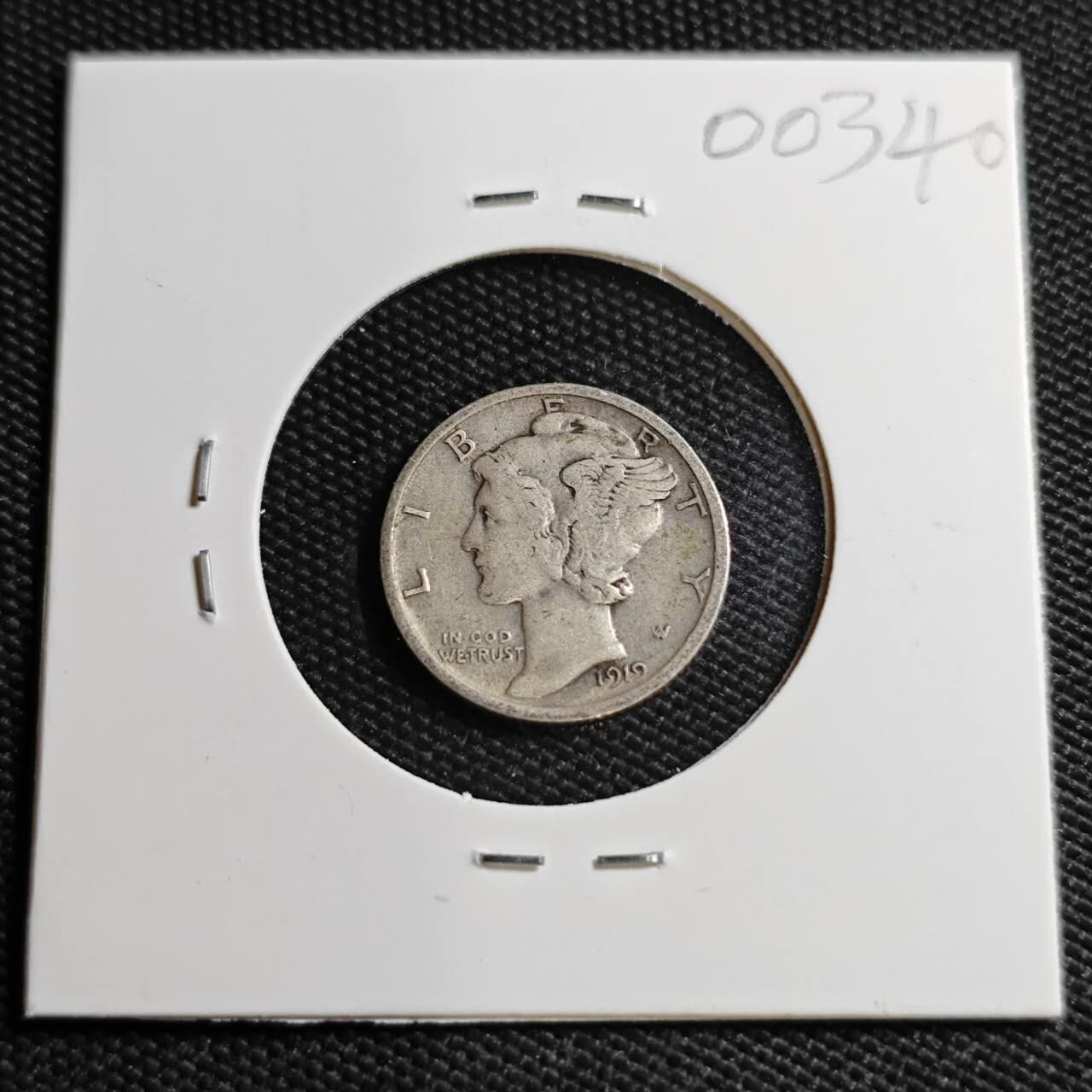 KK钱币收藏小铺  第400期  百期特拍（四拍之四）2月预留时间 周末发货  1919美国小飞人银币 早年份