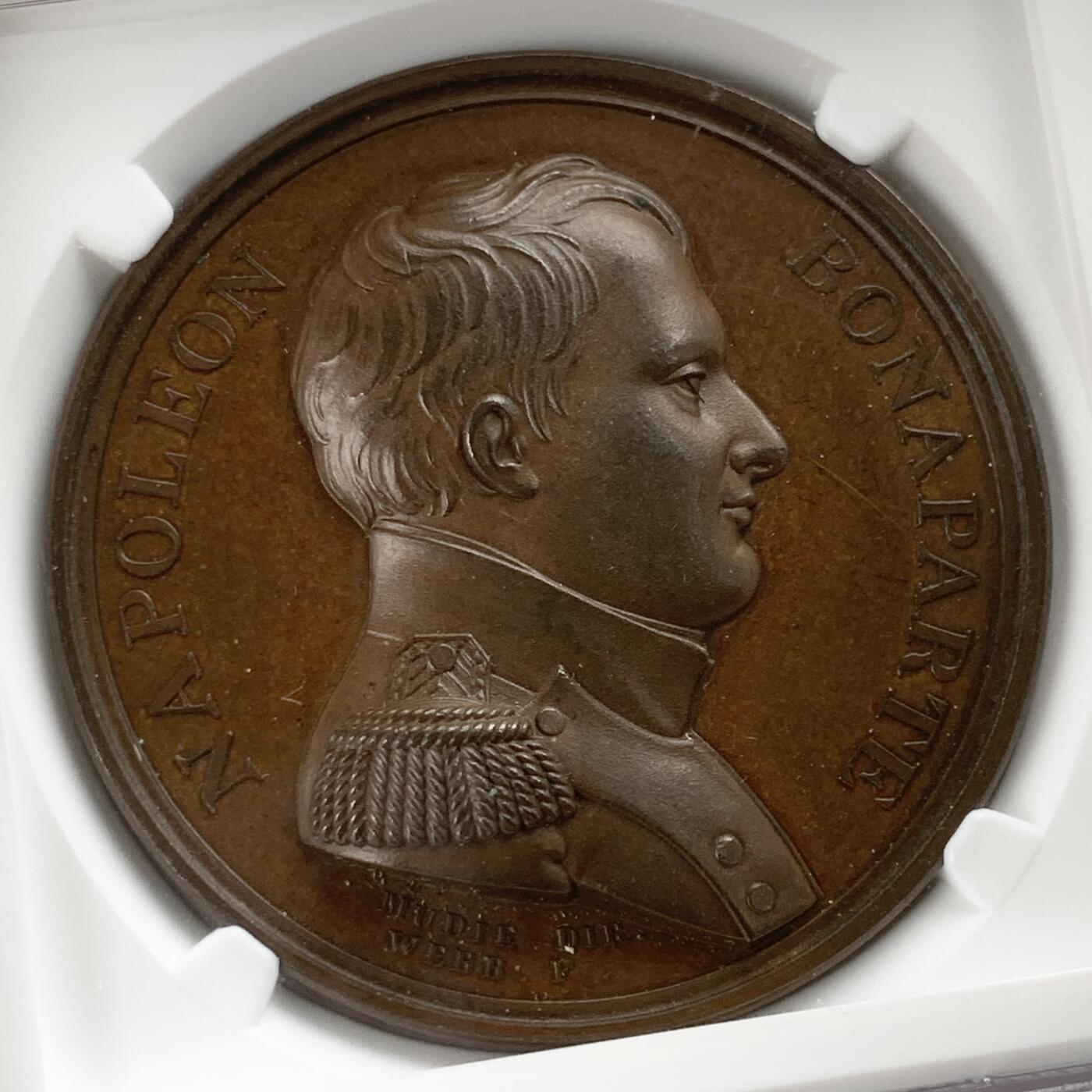 掌中浮雕-藏着的欧洲第050场 NGC MS64 : 1815年拿破仑于柏勒洛丰号战列舰上投降，41mm