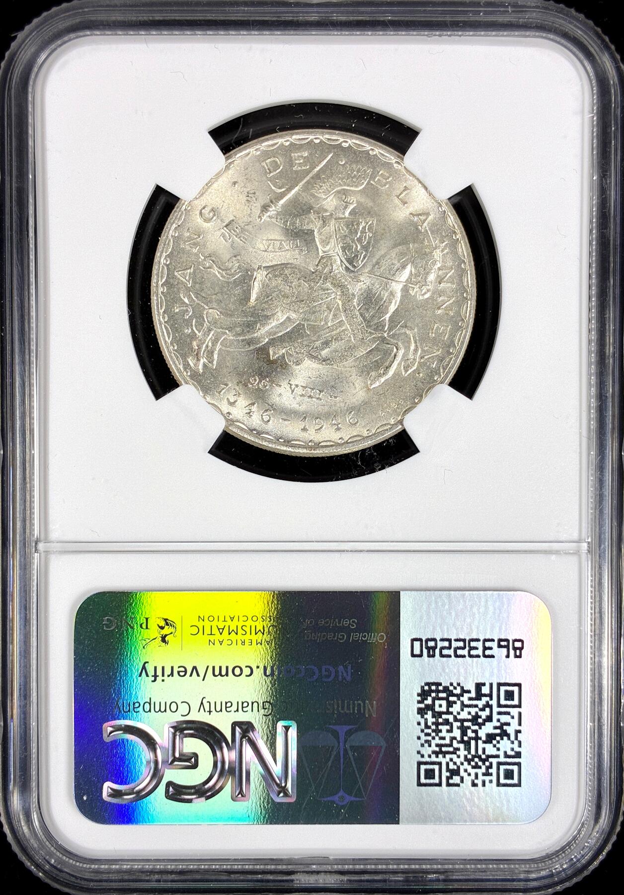 【雨安】【直播拍卖】【第0126期-评级币章】2026-01-24 周六 19:30 [评级欧洲] Luxembourg 卢森堡 20法郎 1946年 约翰大公  NGC-MS65