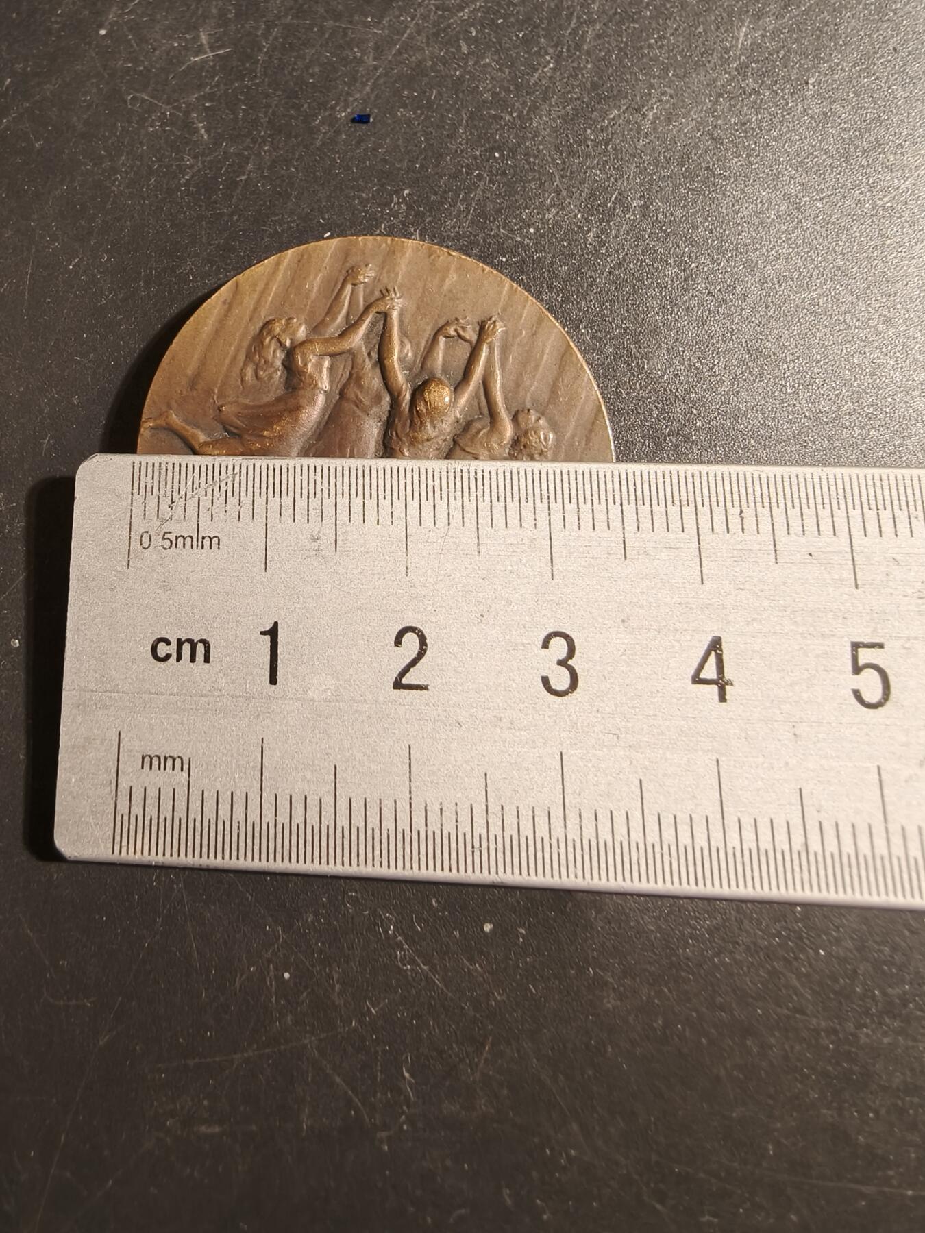 老王徽章第178期 1924年雷恩法国女子体操与体育教育联合会大铜章    直径35mm    重量20g