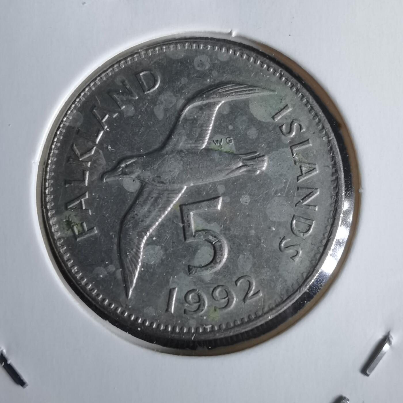 沼泽如烟--第968场 福克兰1992年5便士