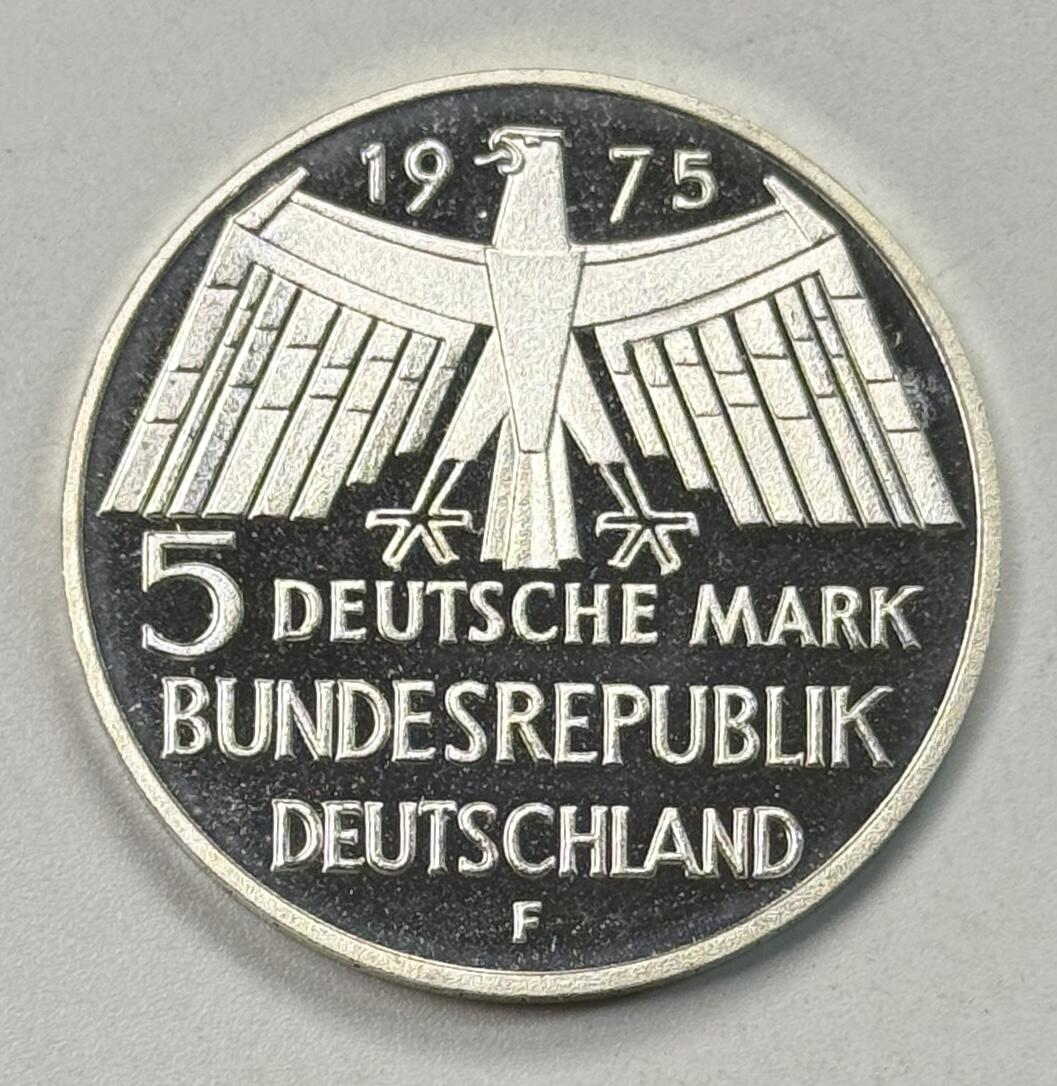 S&S Numismatic世界钱币-拍卖 第119期  德国1975年 欧洲历史古迹保护年 5马克精制纪念银币 11.2克625银