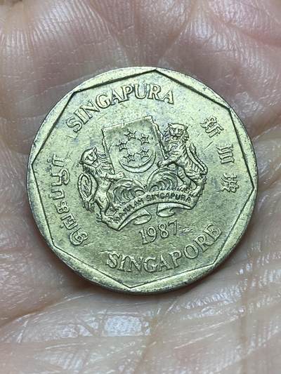 2026年第十二场(总第一百八十一场）外国好品散币场(免佣金) - 新加坡🇸🇬1987年1元(独立后第二套，高盾哭脸版)