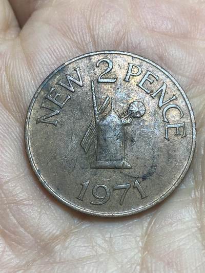 2026年第十二场(总第一百八十一场）外国好品散币场(免佣金) - 英属根西岛🇬🇬1971年2新便士(伊丽莎白二世时期，十进制第一套首发年)