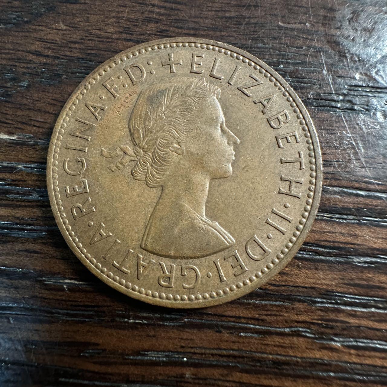 蒂克钱币- 第56场 外国散币免佣金限时拍 英国1966年 伊丽莎白二世 1便士 铜币