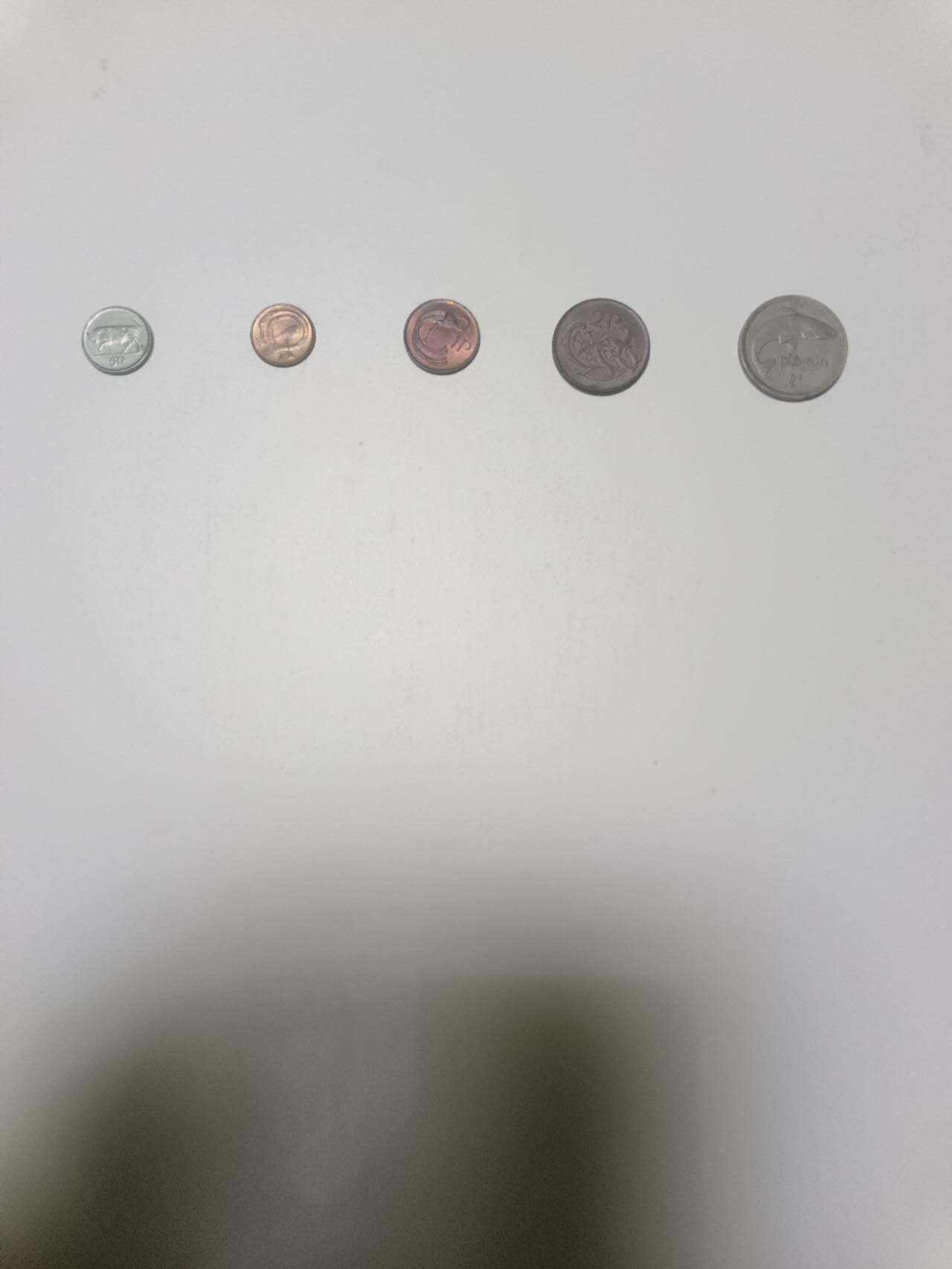 【20260122】非全新纸币和硬币第328场 爱尔兰5枚硬币小全套