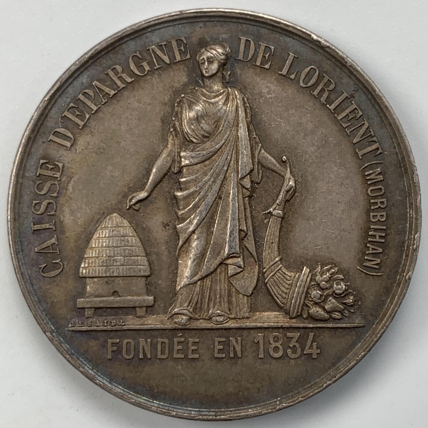 掌中浮雕-藏着的欧洲第050场 法国洛里昂储蓄银行银章，33.75mm，14.7g