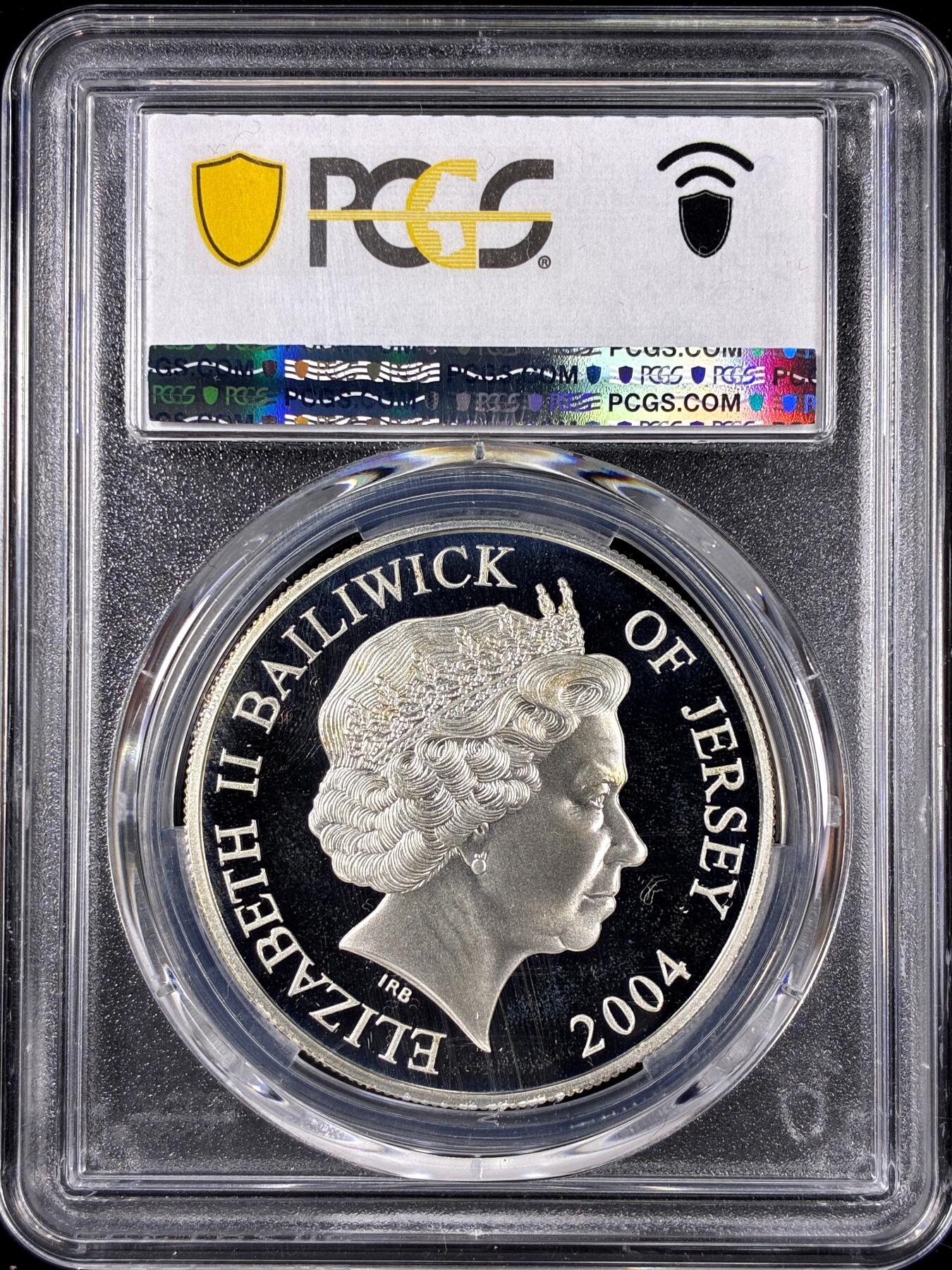 【雨安】【直播拍卖】【第0126期-评级币章】2026-01-24 周六 19:30 [评级现代] Jersey 泽西 5镑 2004年 帆船 PCGS-PR68DCAM 精制币