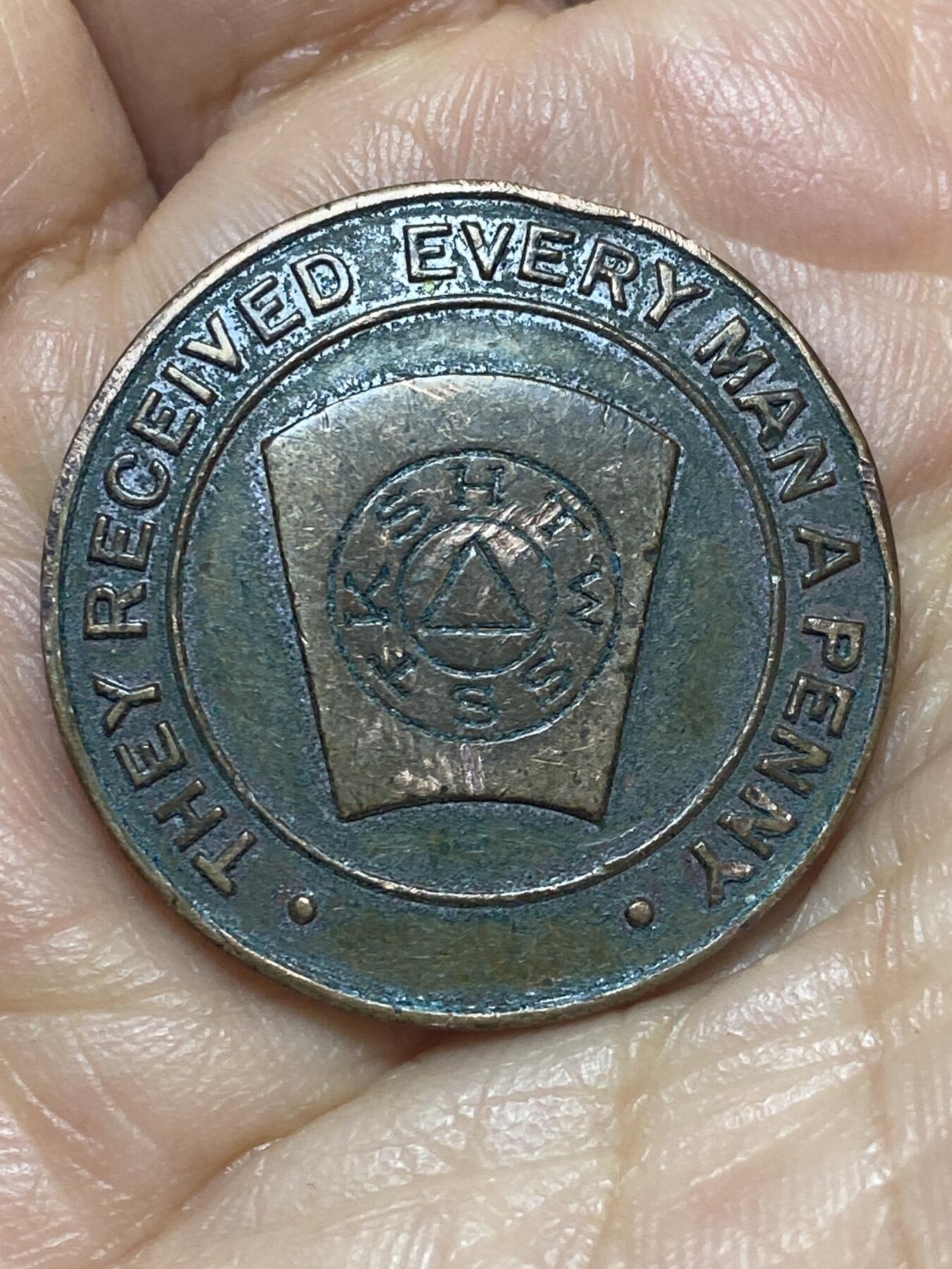 2026年第十二场(总第一百八十一场）外国好品散币场(免佣金) 稀见品–苏格兰🏴󠁧󠁢󠁳󠁣󠁴󠁿纪念章，直径29毫米，厚2.5毫米，重11.71克(苏格兰共济会成员纪念章，马克石匠等级仪式道具，又称马克便士)