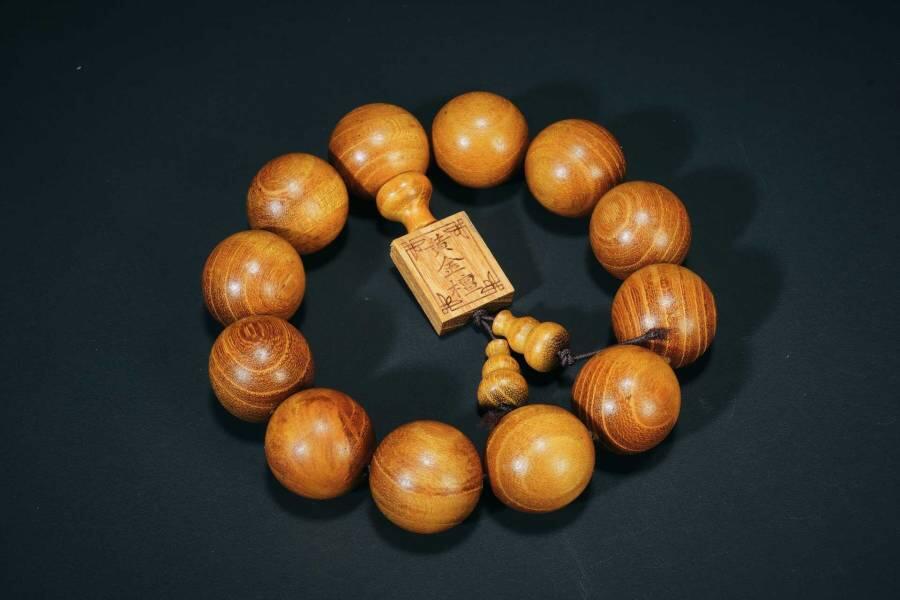 上海都达杂项专场四（全场包邮） 天然黄金檀2.0圆珠手串86-299