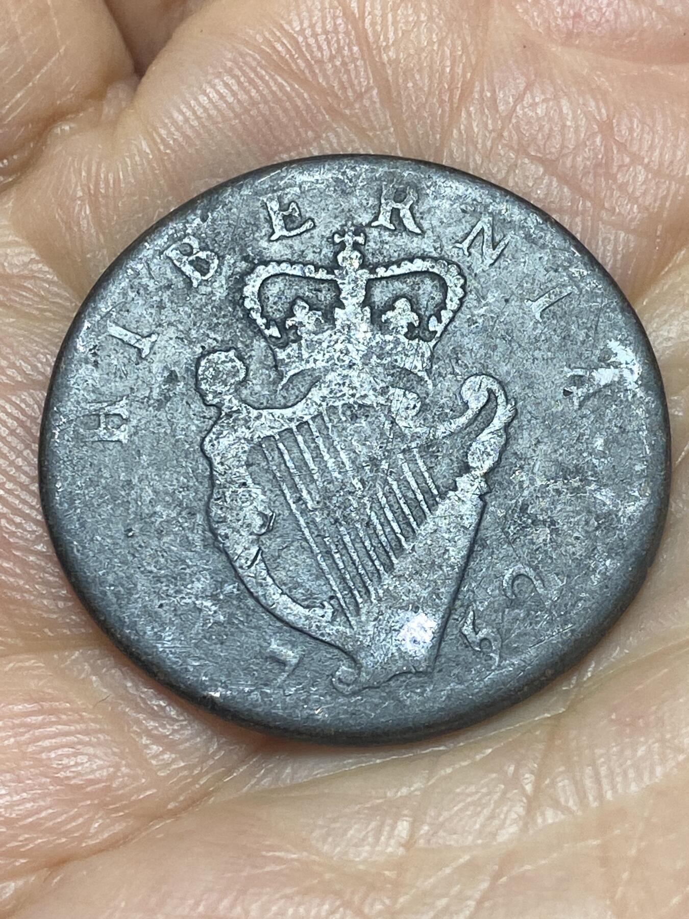 2026年第十二场(总第一百八十一场）外国好品散币场(免佣金) 少见–英属爱尔兰1752年1/2便士(乔治二世时期)