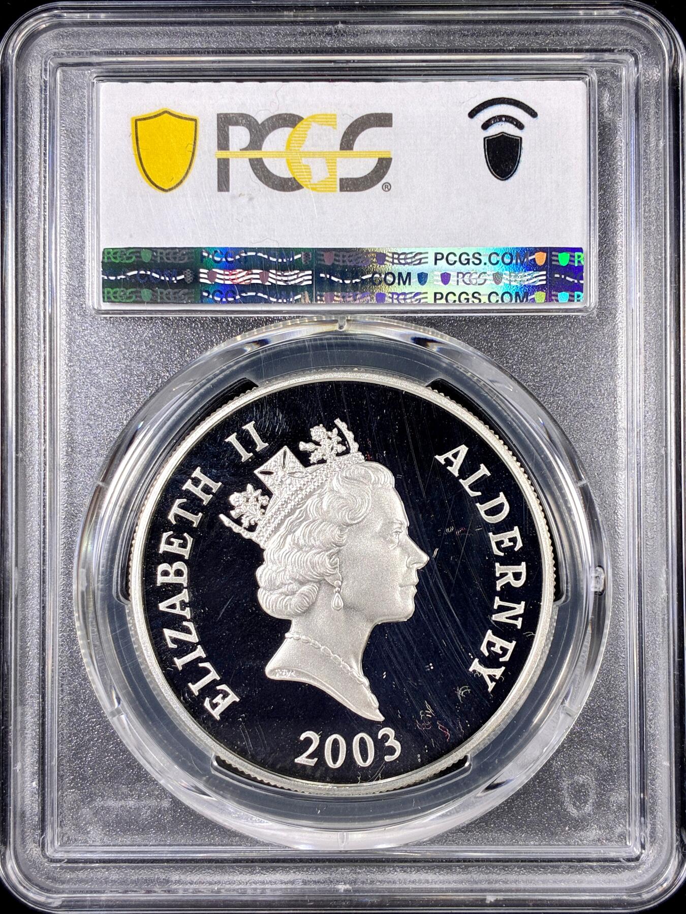 【雨安】【直播拍卖】【第0126期-评级币章】2026-01-24 周六 19:30 [评级现代] Alderney 奥尔德尼 5镑 2003年 阿尔弗雷德大帝 PCGS-PR68DCAM 精制币