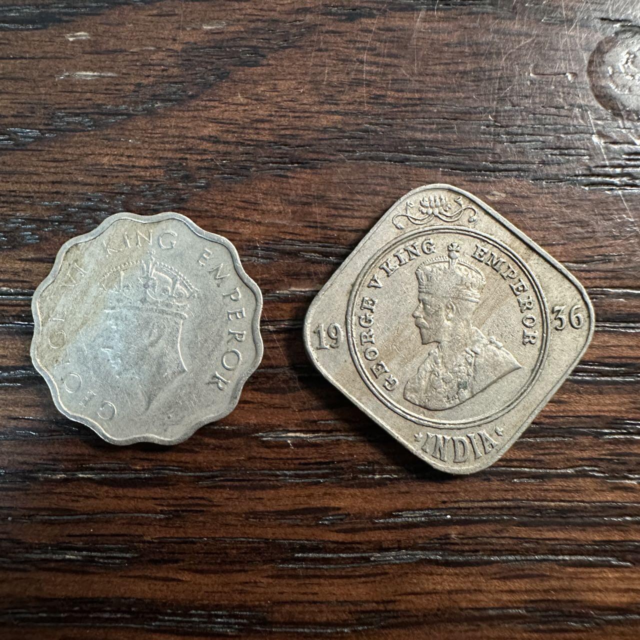 蒂克钱币- 第56场 外国散币免佣金限时拍 英属印度  硬币两枚