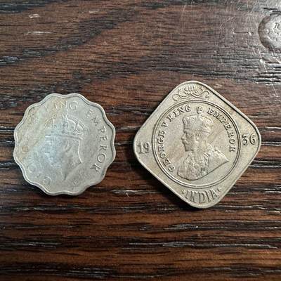 蒂克钱币- 第56场 外国散币免佣金限时拍 - 英属印度  硬币两枚