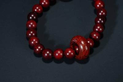 上海都达杂项专场七十三【全场包邮】 印度小叶紫檀0.9跑环圆珠手串 附鉴定证书86-272