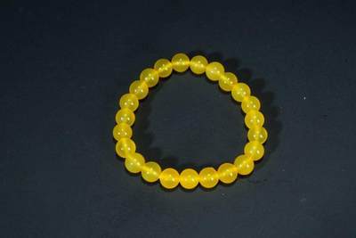 上海都达杂项专场三十四【年后发货全场包邮】  天然黄玛瑙0.8圆珠手串 附鉴定证书86-330
