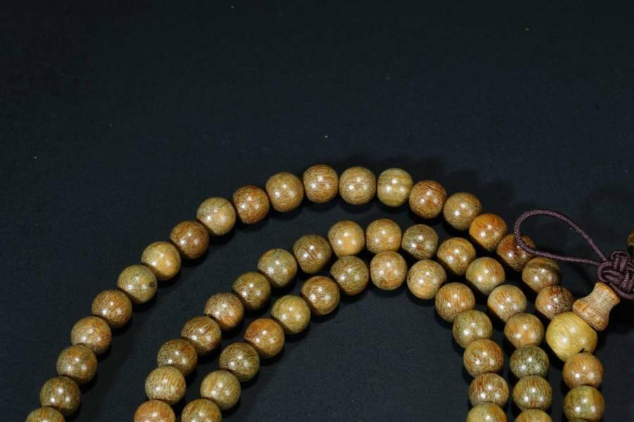 上海都达杂项专场四（全场包邮） 天然绿檀木0.6多圈圆珠手串86-295