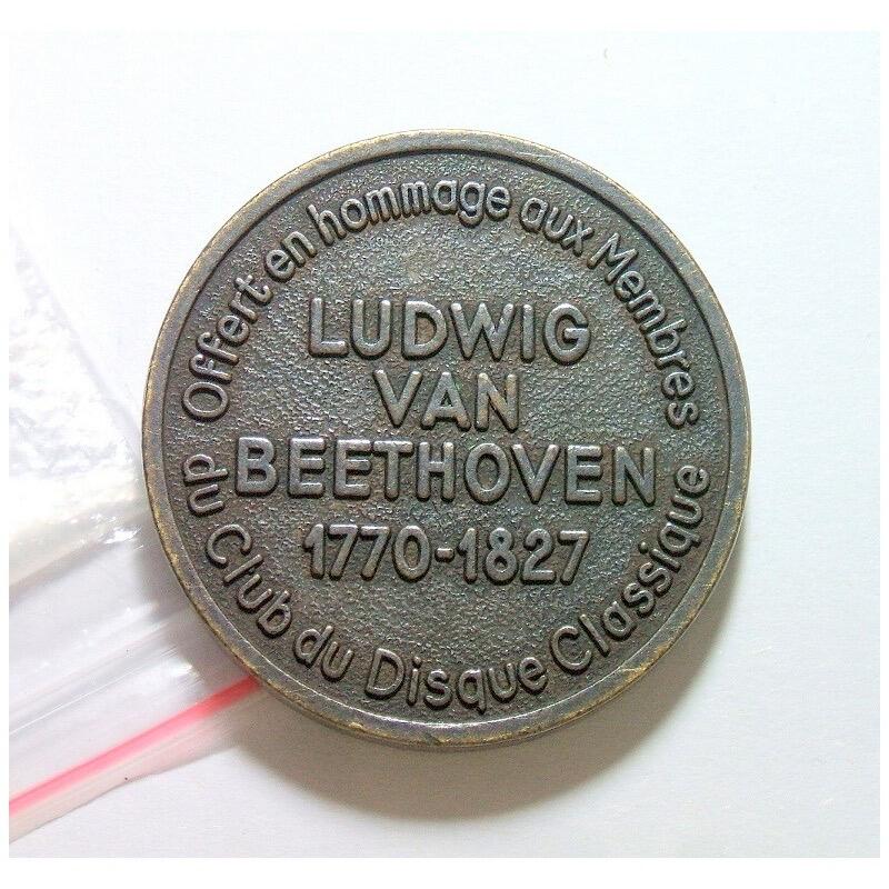 德国1827年 大音乐家贝多芬高浮雕精制大铜章 40MM