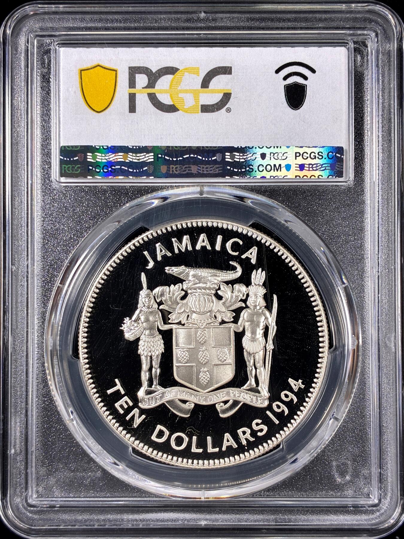 【雨安】【直播拍卖】【第0126期-评级币章】2026-01-24 周六 19:30 [评级现代] Jamaica 牙买加 10元 1994年 皇室访问 PCGS-PR68DCAM 精制币