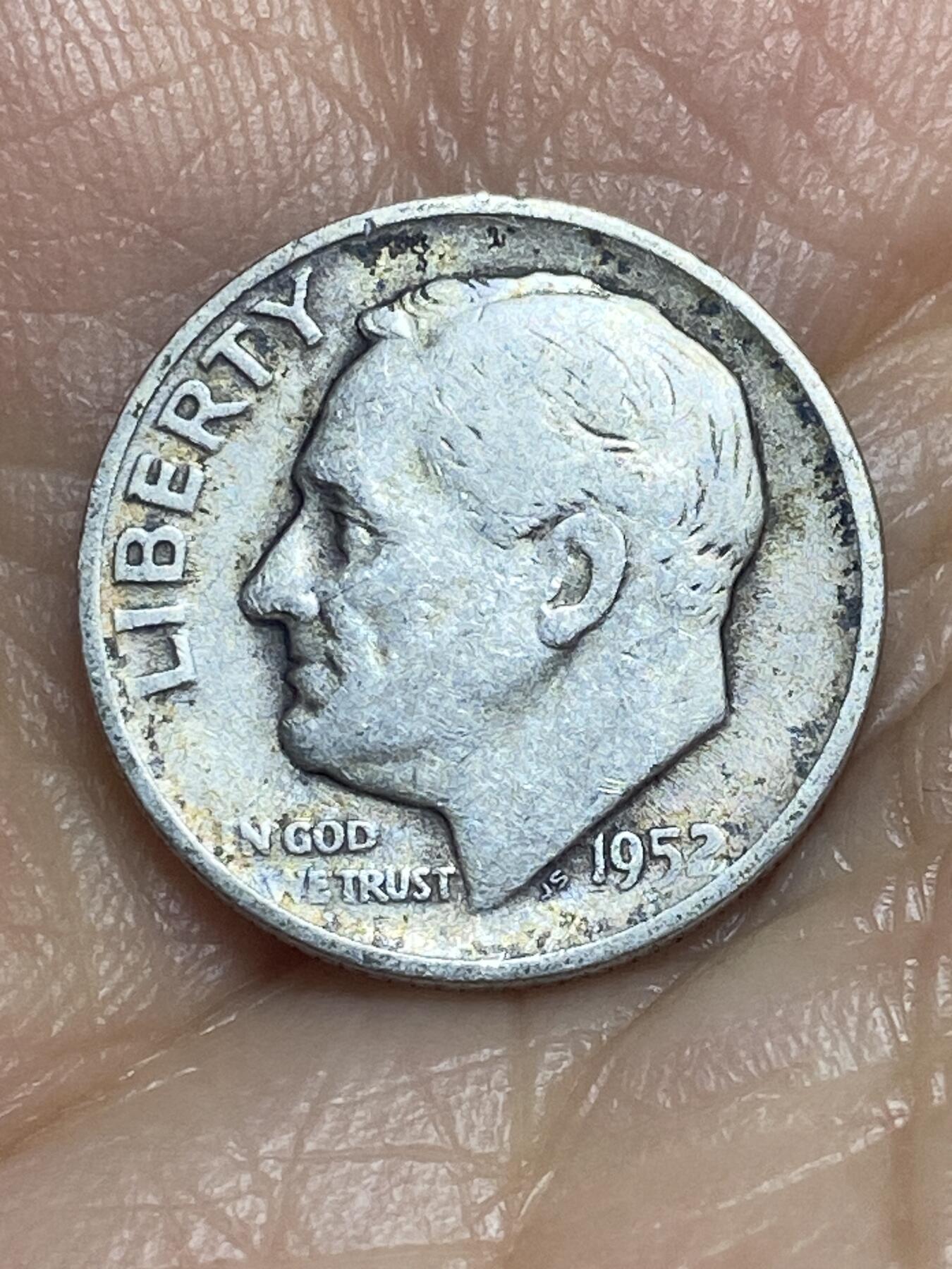 2026年第十二场(总第一百八十一场）外国好品散币场(免佣金) 美国🇺🇸1952年1角银币(罗斯福1角第一版，S标旧金山造，900高银)