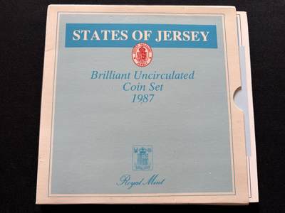 咖啡豆•收藏 2025年Jan_26th世界各国硬币银币拍卖 - 1987年泽西岛UNC未流通套币 外国外币