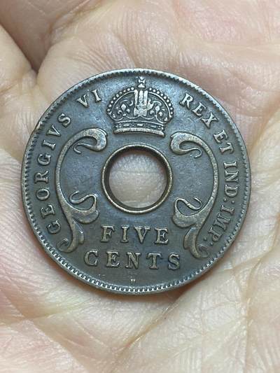 2026年第十二场(总第一百八十一场）外国好品散币场(免佣金) - 英属东非1937年5分(乔治六世加冕年，第一版首发年，H标喜敦厂造)