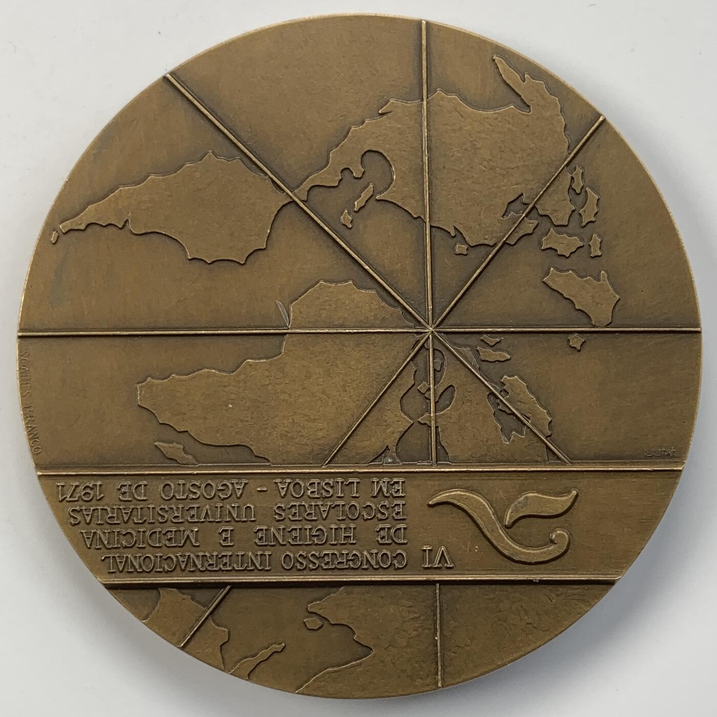 掌中浮雕-藏着的欧洲第050场 1971年葡萄牙医疗会议大铜章，80mm，236g