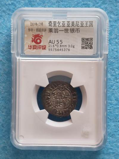 1月19日 🌏全球币章 - 珍稀品：公元1198-1219年/奇里乞亚亚美尼亚王国/莱翁一世/银币/华夏评级AU-55（开放式评级盒）